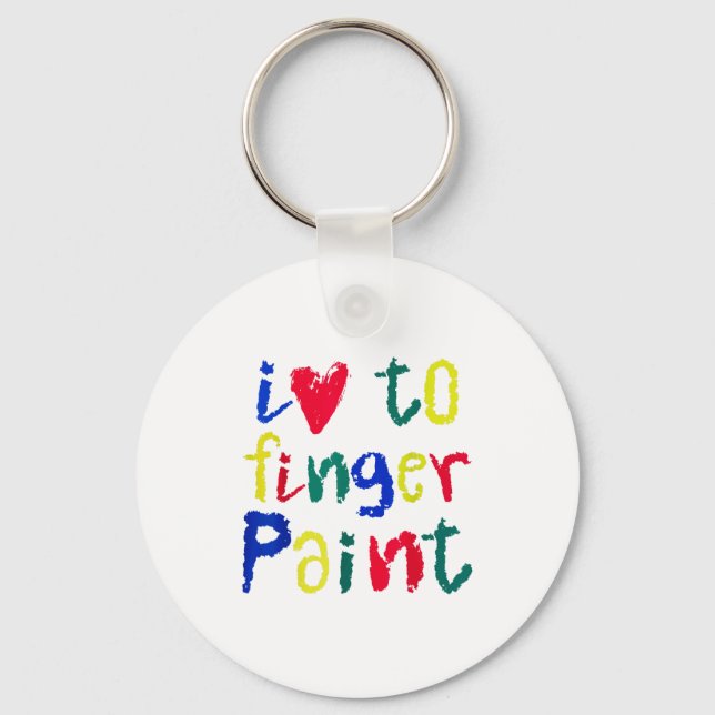 I Heart Love To Finger Paint - Funny Couple  Keychain (Front)