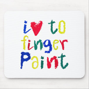 I Heart Love To Finger Paint - Funny Couple Mouse Pad