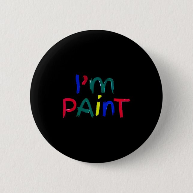 I Heart Love To Finger Paint I'm Paint Cute Couple 2 Inch Round Button (Front)