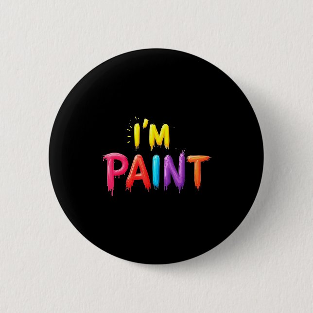 I Heart Love To Finger Paint I'm Paint Cute Couple 2 Inch Round Button (Front)