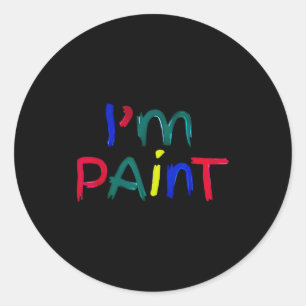 I Heart Love To Finger Paint I'm Paint Cute Couple Classic Round Sticker