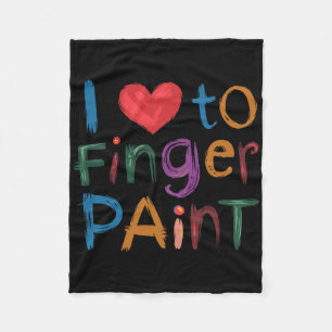 I Heart Love To Finger Paint I'm Paint Cute Couple Fleece Blanket