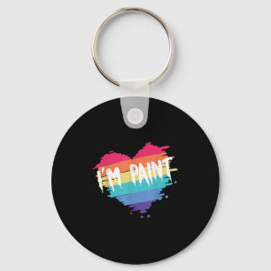 I Heart Love To Finger Paint I'm Paint Cute Couple Keychain