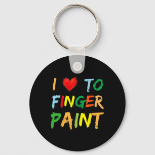 I Heart Love To Finger Paint I'm Paint Cute Couple Keychain