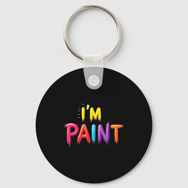 I Heart Love To Finger Paint I'm Paint Cute Couple Keychain (Front)