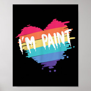 I Heart Love To Finger Paint I'm Paint Cute Couple Poster
