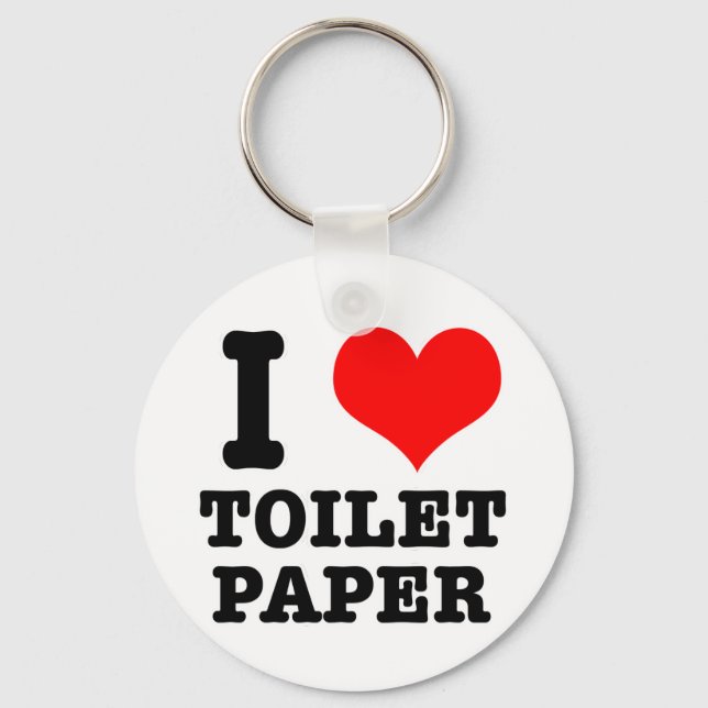 I HEART (LOVE) toilet paper Keychain (Front)