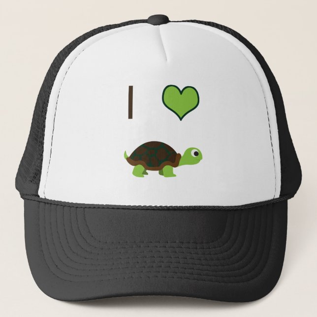 I heart (love) Turtles Trucker Hat (Front)