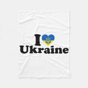 I Heart Love Ukraine Ukrainian Pride Roots Support Fleece Blanket