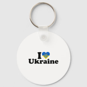 I Heart Love Ukraine Ukrainian Pride Roots Support Keychain