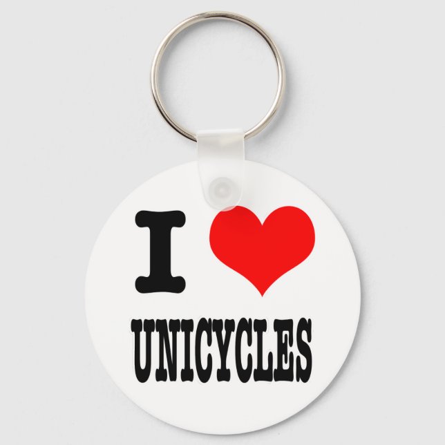 I HEART (LOVE) UNICYCLES KEYCHAIN (Front)