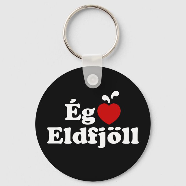 I Heart (Love) Volcanoes [Ég Elska Eldfjöll] Keychain (Front)