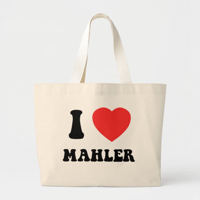 I Heart Mahler Large Tote Bag (Front)