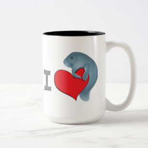 I heart manatees Two-Tone coffee mug