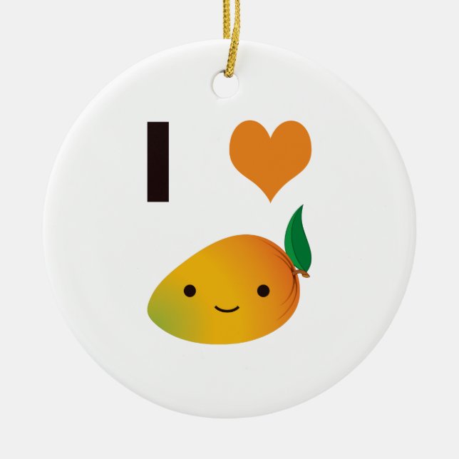 I Heart Mango Ceramic Ornament (Front)