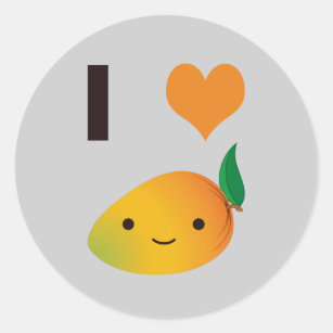 I Heart Mango Classic Round Sticker