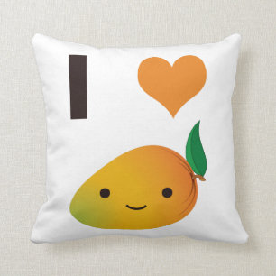 I Heart Mango Throw Pillow