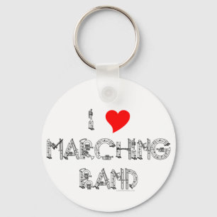 I Heart Marching Band Keychain