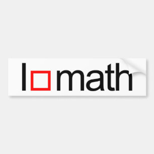 I heart math bumper sticker