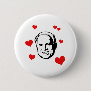 I HEART MCCAIN T-SHIRT 2 INCH ROUND BUTTON