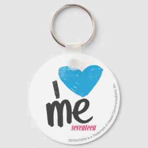 I Heart Me Aqua Keychain
