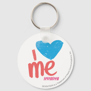 I Heart Me Aqua/Pink Keychain