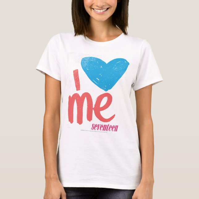I Heart Me Aqua-Pink T-Shirt (Front)