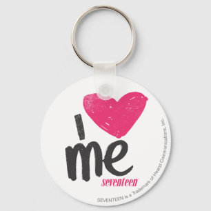 I Heart Me Magenta Keychain