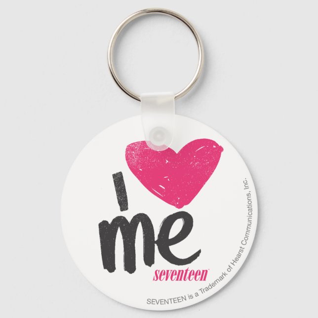 I Heart Me Magenta Keychain (Front)