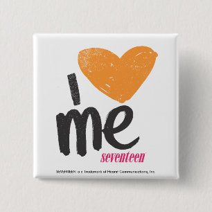 I Heart Me Orange 2 Inch Square Button