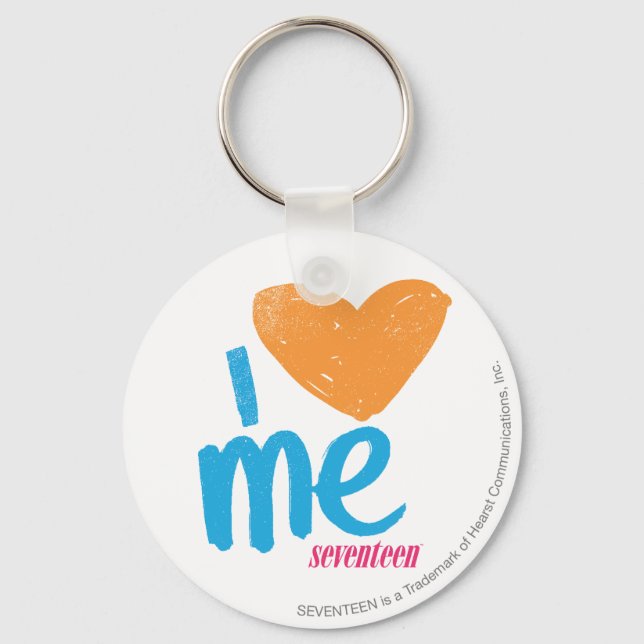 I Heart Me Orange/Aqua Keychain (Front)