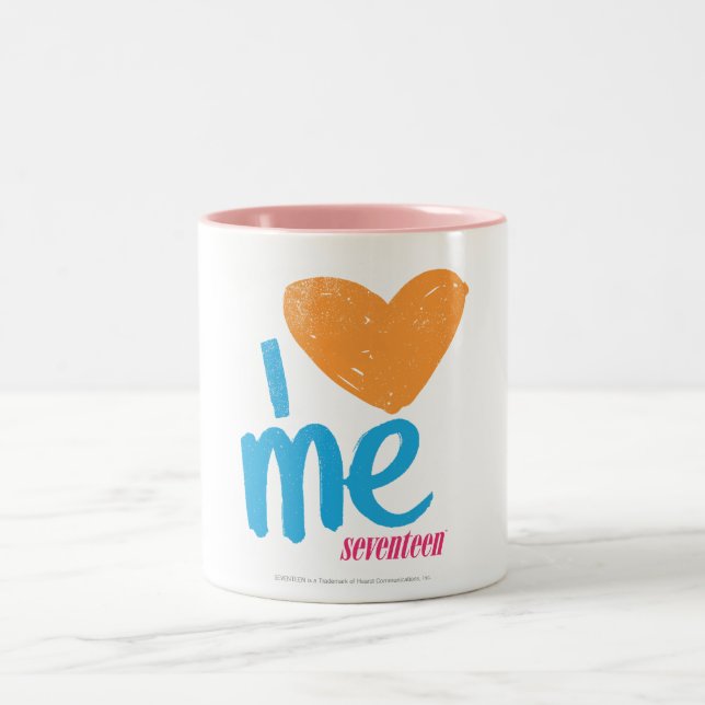 I Heart Me Orange/Aqua Two-Tone Coffee Mug (Center)