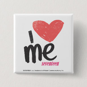 I Heart Me Pink 2 Inch Square Button
