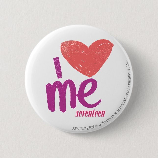 I Heart Me Pink/Purple 2 Inch Round Button (Front)