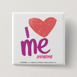 I Heart Me Pink/Purple 2 Inch Square Button