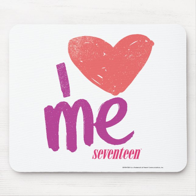 I Heart Me Pink/Purple Mouse Pad (Front)