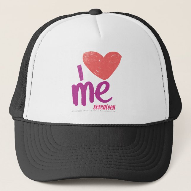 I Heart Me Pink/Purple Trucker Hat (Front)