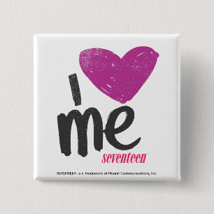I Heart Me Purple 2 Inch Square Button