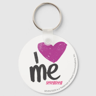 I Heart Me Purple Keychain