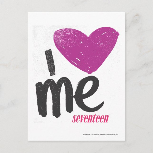 I Heart Me Purple Postcard (Front)