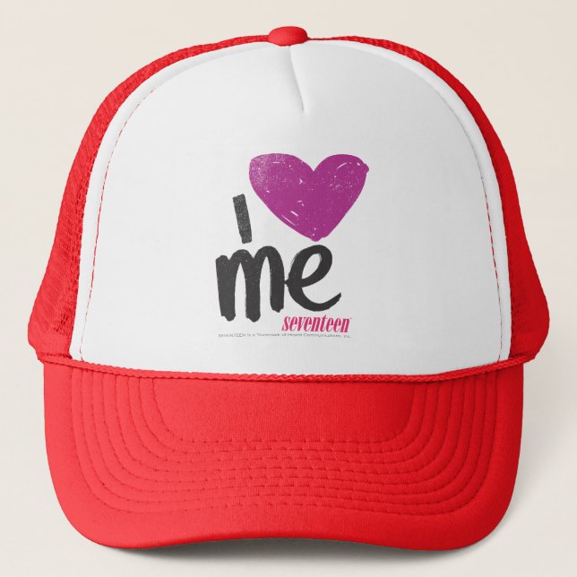 I Heart Me Purple Trucker Hat (Front)