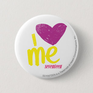 I heart Me Purple/Yellow 2 Inch Round Button
