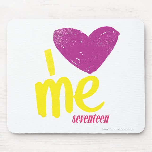 I heart Me Purple/Yellow Mouse Pad (Front)