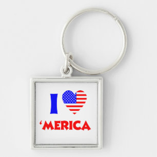 I heart merica keychain