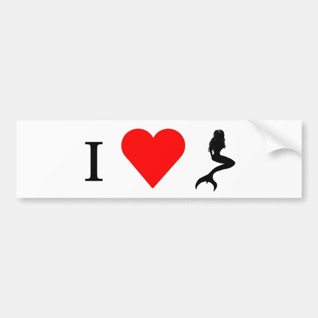I Heart Mermaids Bumper Sticker (Front)