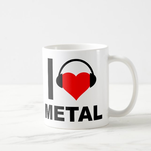 I Heart Metal Funny Mug (Right)