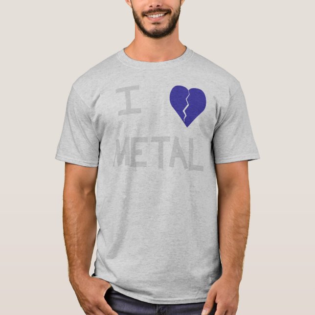 i heart metal white on grey T-Shirt (Front)
