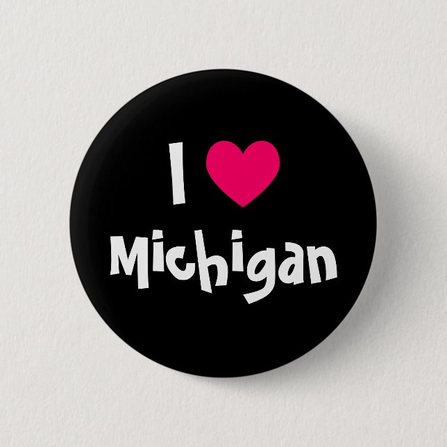 I Heart Michigan 2 Inch Round Button (Front)