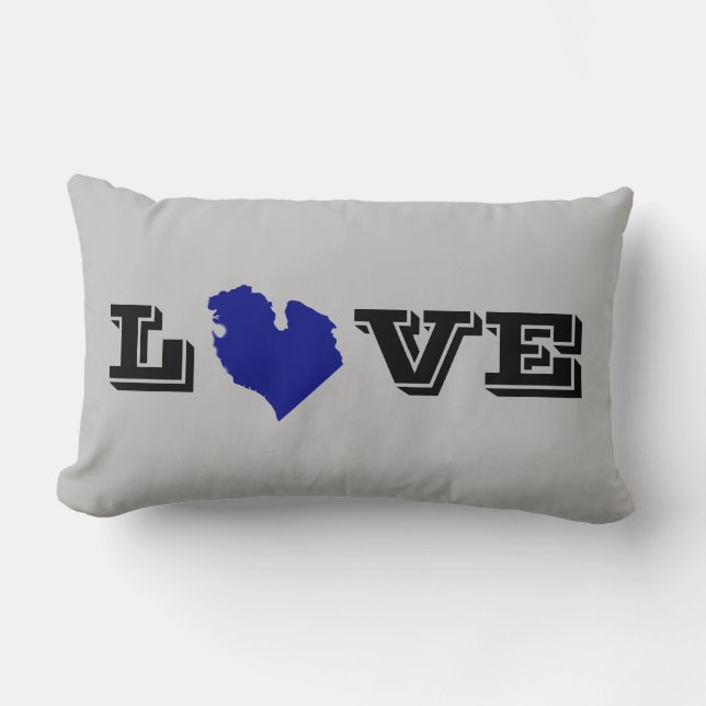 I heart Michigan, Great Lake State Lumbar Pillow (Front)