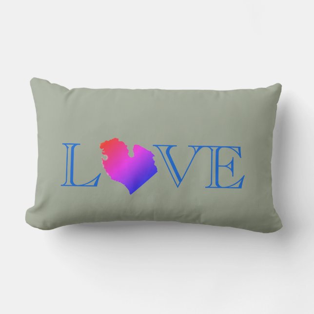 I heart Michigan Lumbar Pillow (Front)